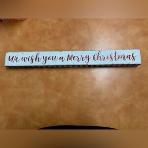 Festive Red and White Christmas Sign